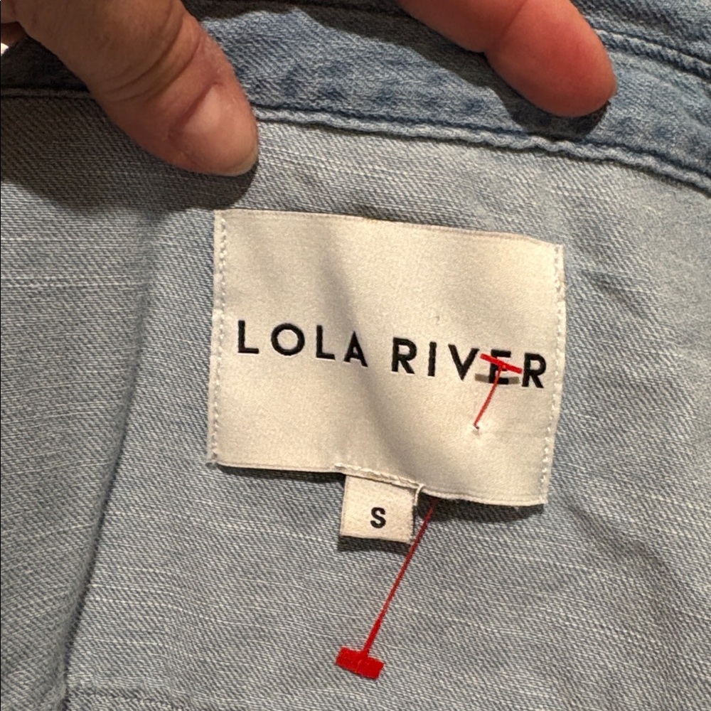 Lola river small denim crop button down shirt 1767 - Picture 5 of 6